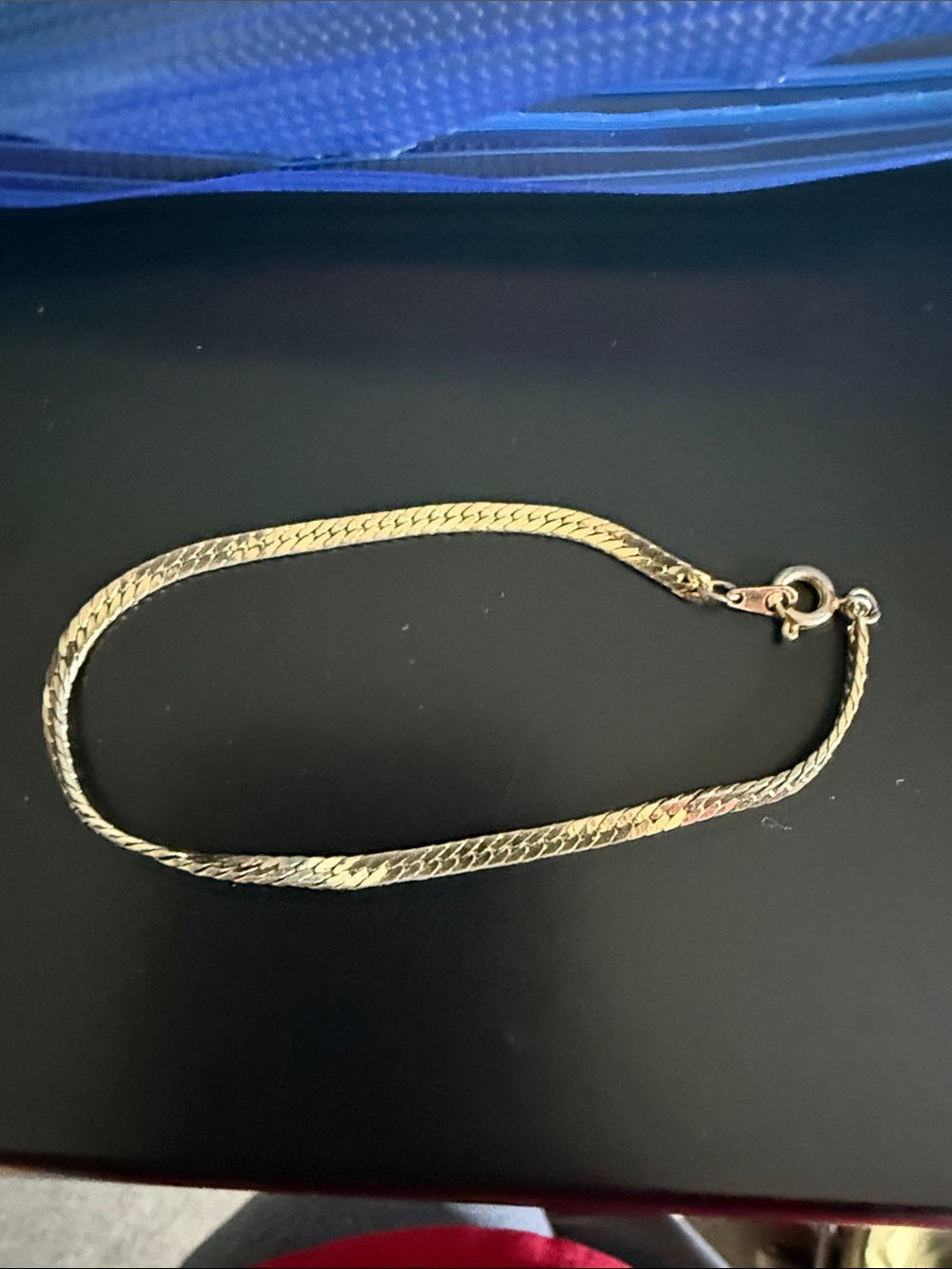 Gold Herringbone Chain Bracelet